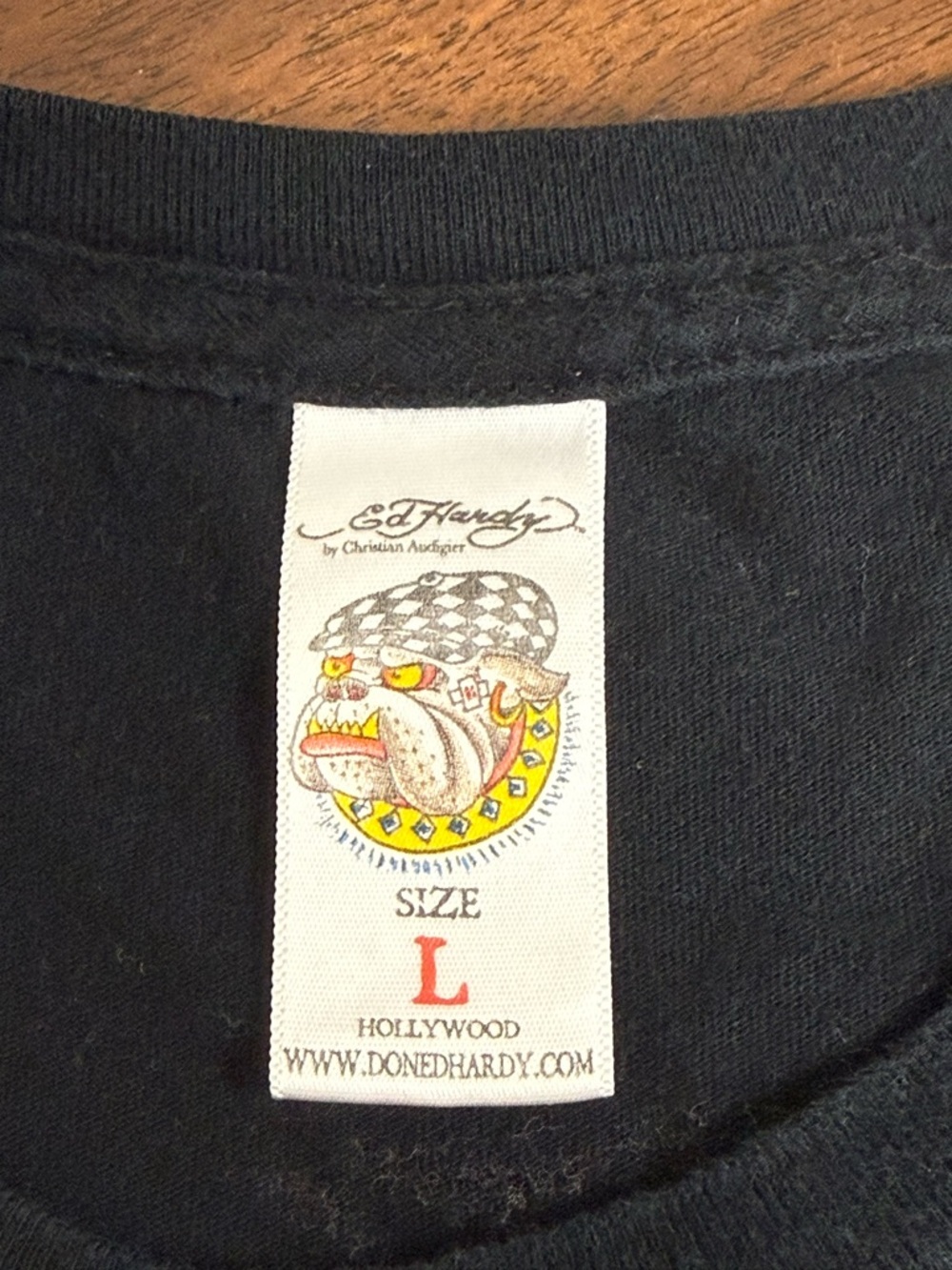 Ed Hardy Skull Heart Graphic Tee Black Love Kills Slowly Y2K Punk Top L - Picture 9 of 11